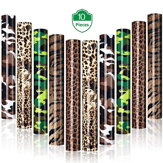 10 Sheets Leopard Heat Transfer Vinyl Animal Print Heat Transfer Vinyl Camouflage Vinyl Craft 10-sheets-leopard-heat-transfer-vinyl-animal-print-heat-transfer-vinyl-camouflage-vinyl-craft