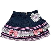 Pokn Jean Mini Skirt Cutecore Preppy Lolita Kawaii Harajuku Y2K Denim Skirt Lace Cake Clothes