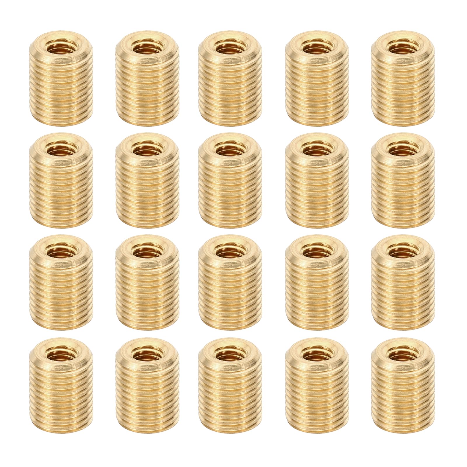 PATIKIL M10xM5x12mm Thread Reducing Nuts Insert, 20 Pcs Male to Female Fine Thread Adapter Repair Insert Pipe Fitting Screw Sleeve Reducer for Pendant Light