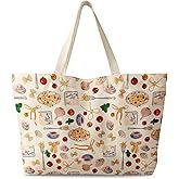 Miss Adola Large Tote Bag for Women - Canvas Tote Bag with Zipper Aesthetic Reusable Shoulder Bag for Gym, Travel, Work