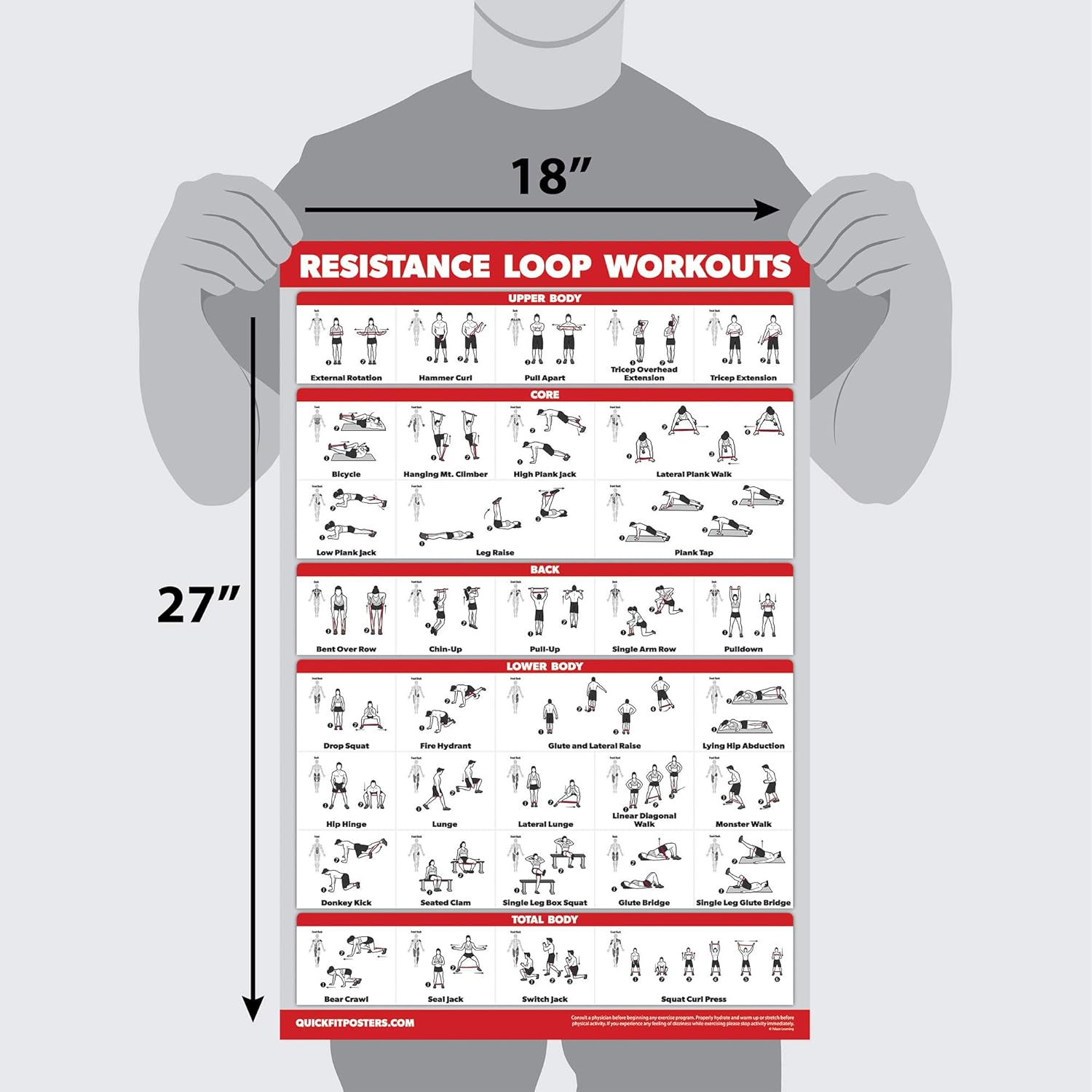 Accessories Laminated 2 Chart Set Dumbbell Exercise Routine and