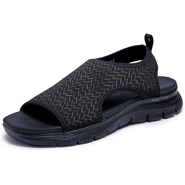美品✨スケッチャーズ Flex Appeal 2.0-Deja VU レディース Amazon.com | Skechers Women's Slingback Sport Sandal, Black