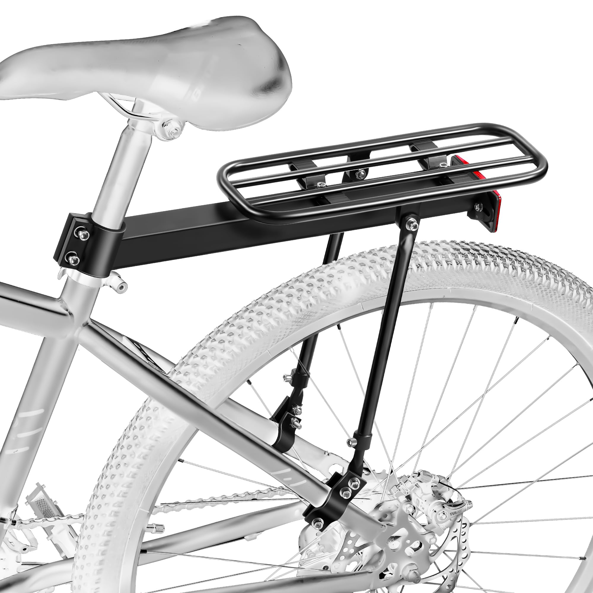 Photo 1 of YONTUO BCR13V1:Rear Bike Rack,Bike Cargo Rack,Aluminum Alloy,Large Size Reflective,Full - Enclosed Integrated Chuck,Universal