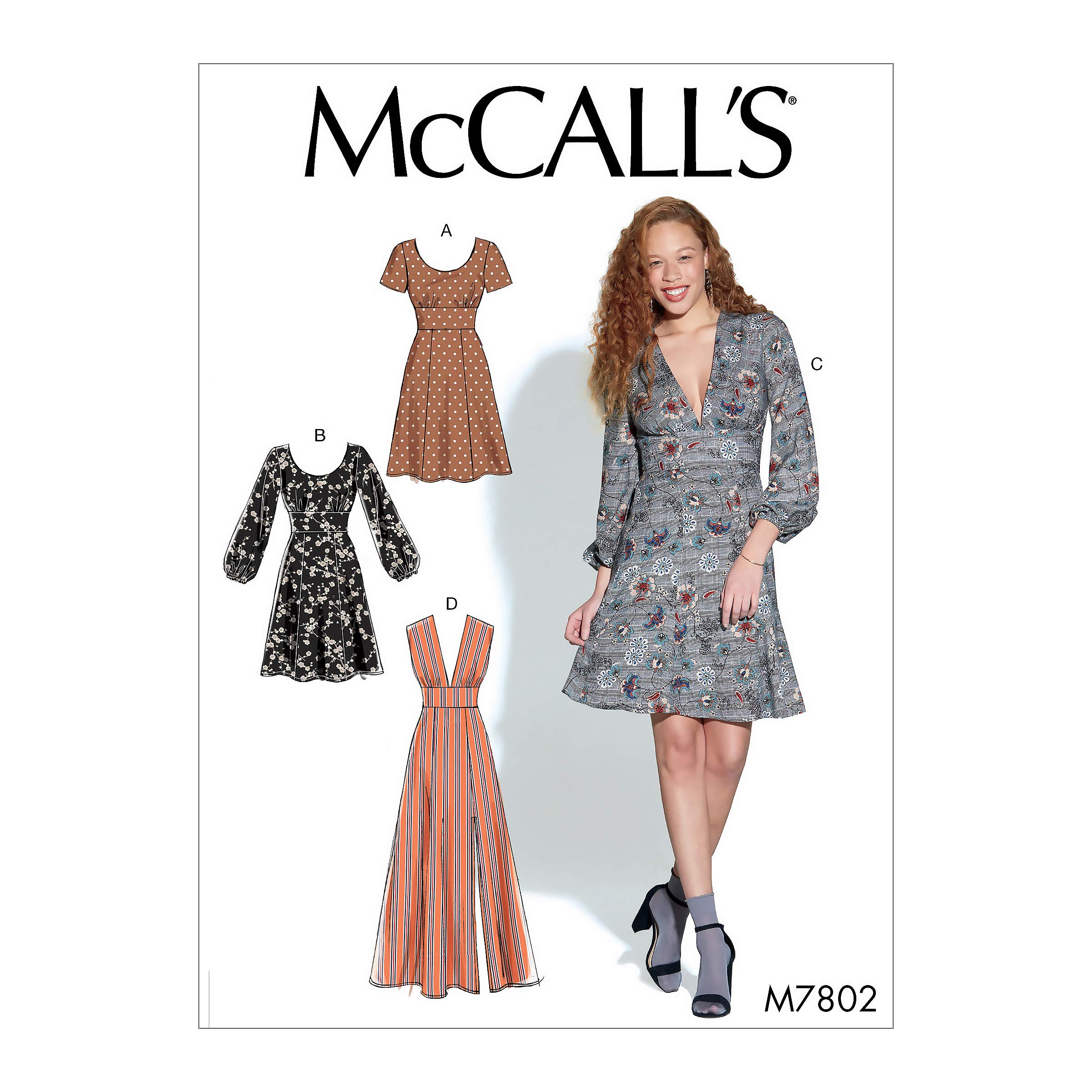 McCall's M7802, Sewing Pattern,Template, Paper, White, 14-16-18-20-22