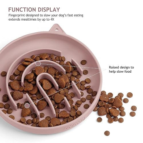 Coomazy Silicone Slow Feeder Dog Cat Bowls, Interactive Puzzle Toy