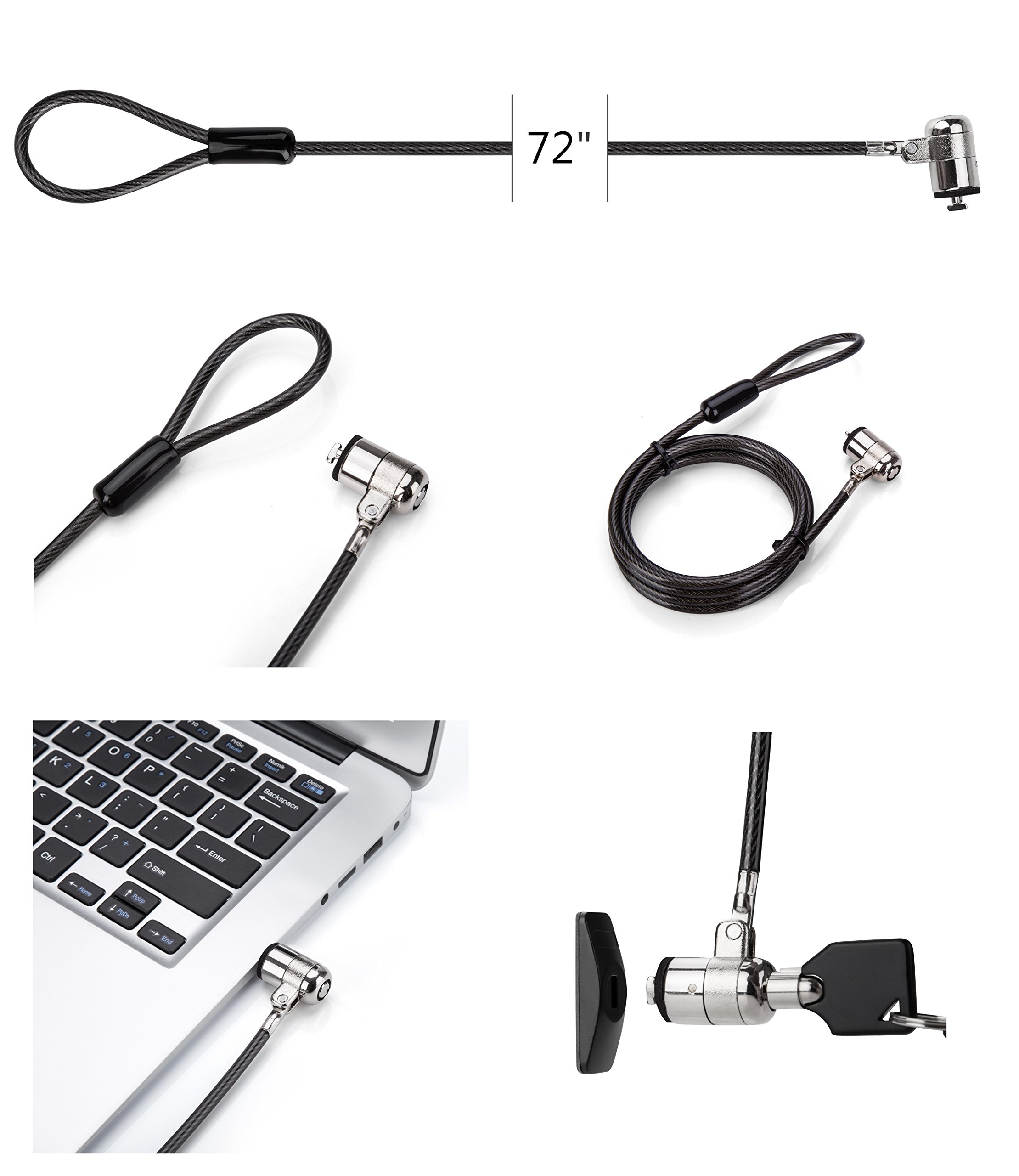 AboveTEK Laptop Lock, Tablet Lock Security Cable, 2 Keys Durable Steel