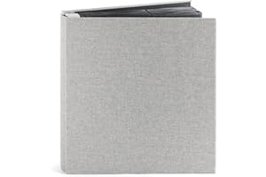 Pipilo Press Photo Album - 4x6, 1000 Pockets, Gray Linen Cover & Black Interior - Scrapbook & Photo Storage for Vertical & Horizontal Prints