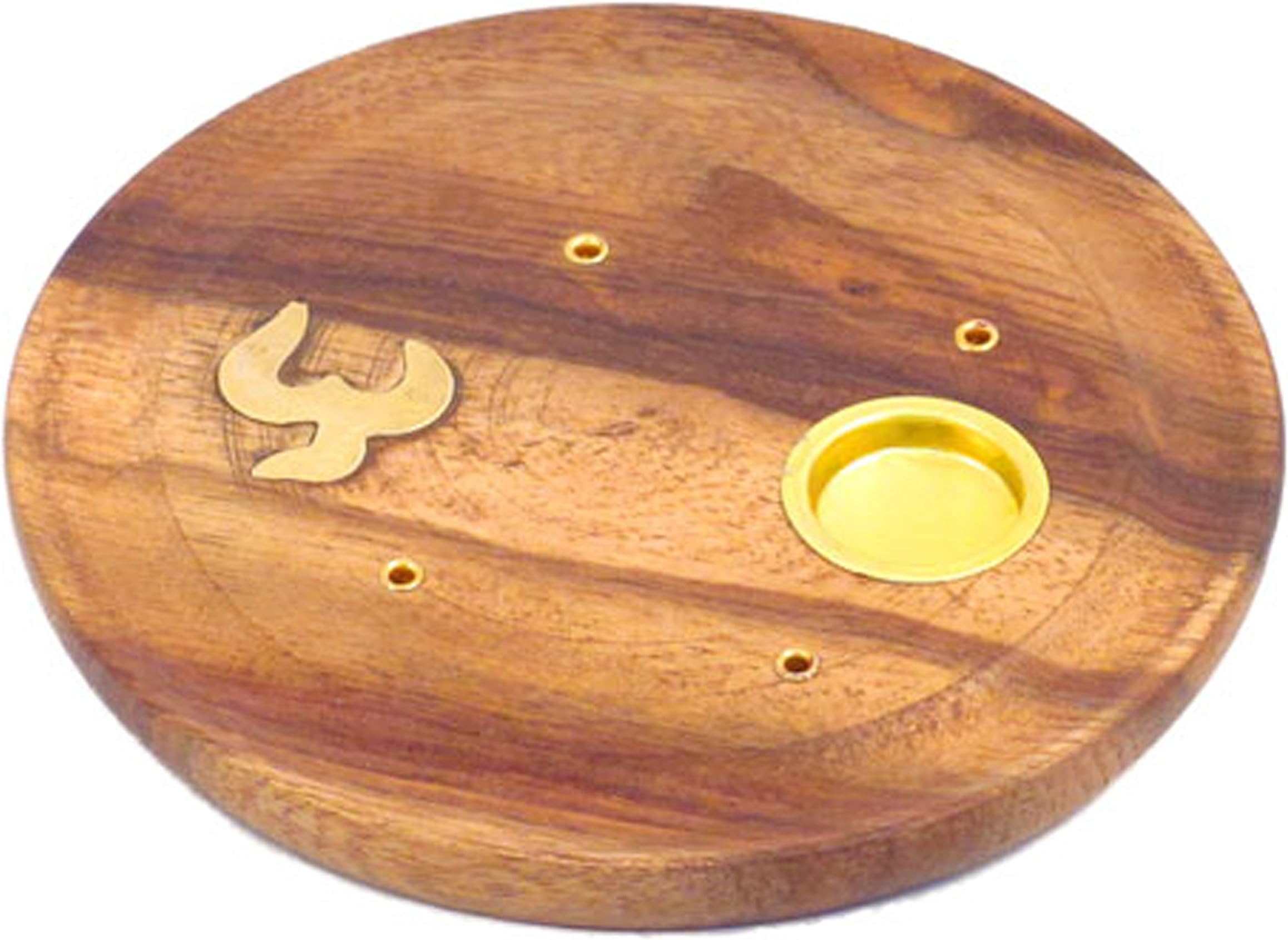 wooden incense disc plate burner, OM design