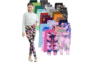 High Waist Prints Yoga Leggings for Girls, Stretchy Casual Tight Pants,Comfy Soft Dancing Leggings for Kids,4-11Years