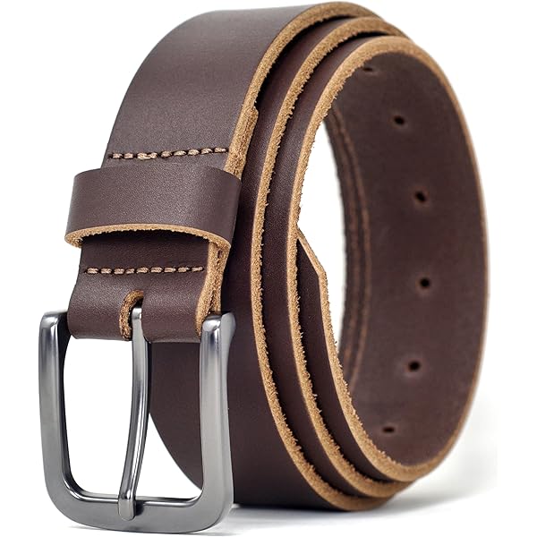 Amazon.com: Le'aokuu Mens Genuine Leather Pin Buckle Single Prong