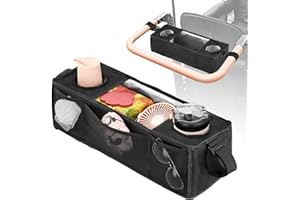 Fizentia Parent Console Stroller Organizer Compatible with Wonderfold Wagon W4,Wagon Parent Console for Keenz Wagon,Stroller Organizer with Insulated Cup Holders and Fastener Strap (21''Lx 6''Wx 6''H)