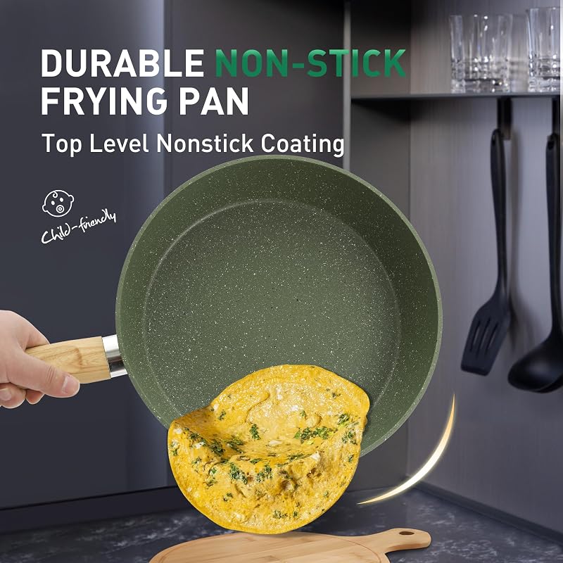 Set di 30 Pezzi Pentole e Padelle Antiaderenti Verde