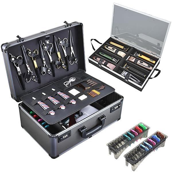 YUEIEOUN PROFESSIONAL BARBER CASE – PORTABLE BARBER TOOL...