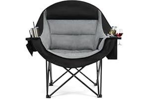 apollo walker Oversized Camping Chair - Extra Wide Heavy Duty 500lbs Camping Chairs for Adults with Cup Holder & Cooler Bag, Folding Lawn Chair for Outdoor, Beach, Park