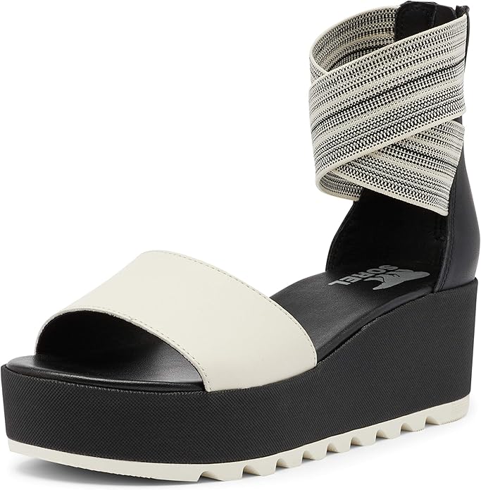 Sorel Women's Cameron Flatform Ankle Strap Sandal - Black - Size 12