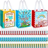 Eccliy 80 Pcs Carnival Gift Bags Bulk, Circus Party Favors Non Woven Reusable Carnival Tote with Handle, Fiesta Glossy Bag for Classroom Reward, School Event, Festival Party Supplies, 10 x 8 x 4.7 in