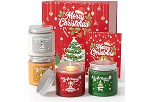 NORVENCE Christmas Candles, Scented Candle Gift Set of 4, Holiday Candles Gifts for Women and Men, Perfect Christmas Gifts fo