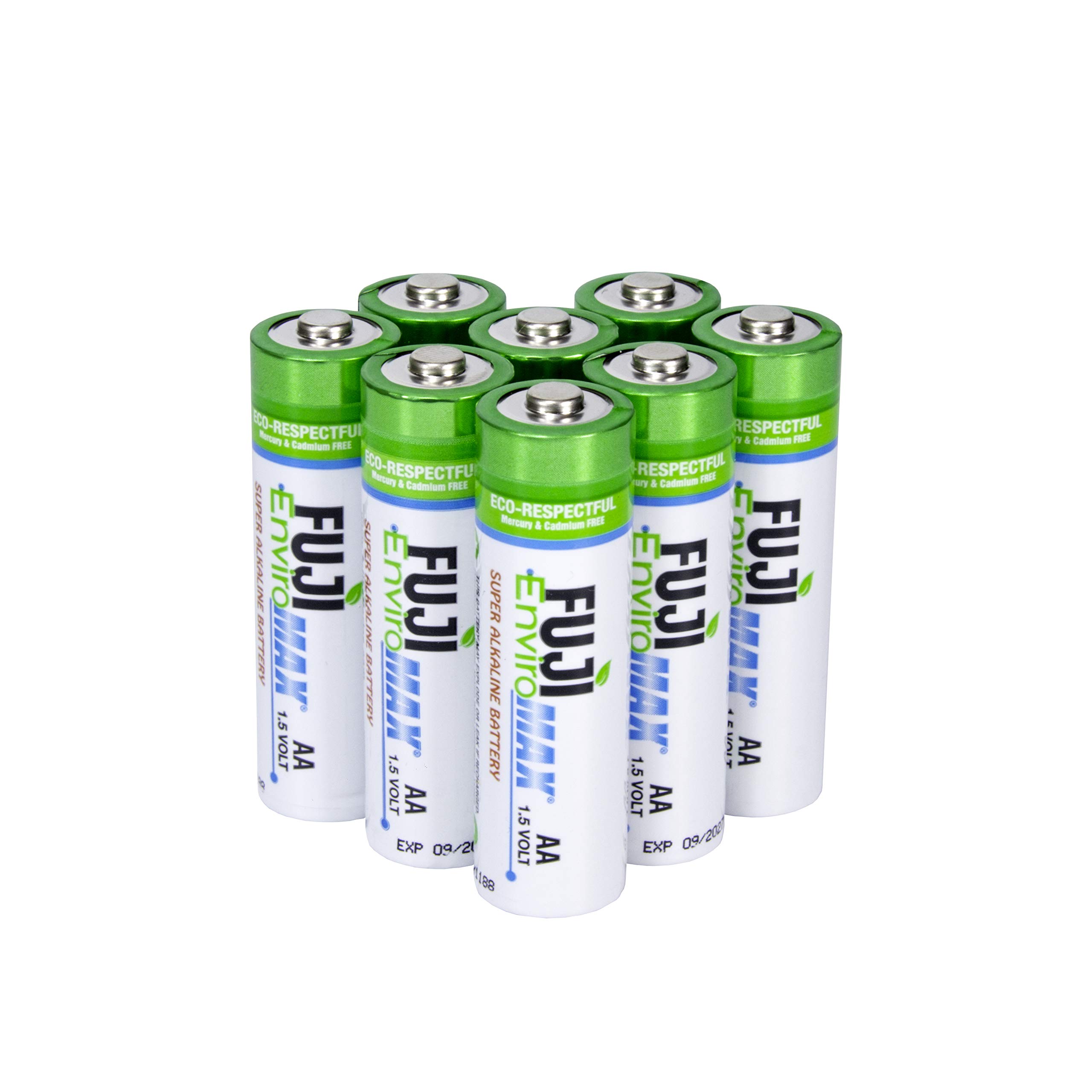 Fuji Enviromax 1.5V Super Alkaline LR6 AA Batteries - No Harmful PVC & Heavy Metals, Long Lasting, Powerful, Double A Batteries (Pack of 8)