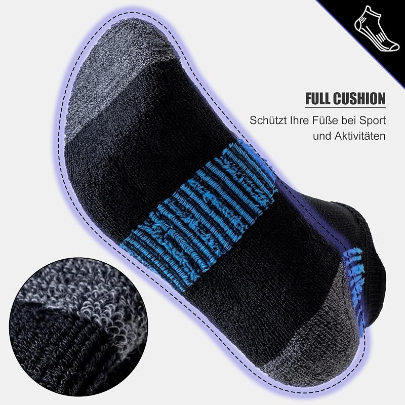 Sneaker Socken Herren, 6 Paar, gepolsterte Sportsocken — Foto 4 von 8