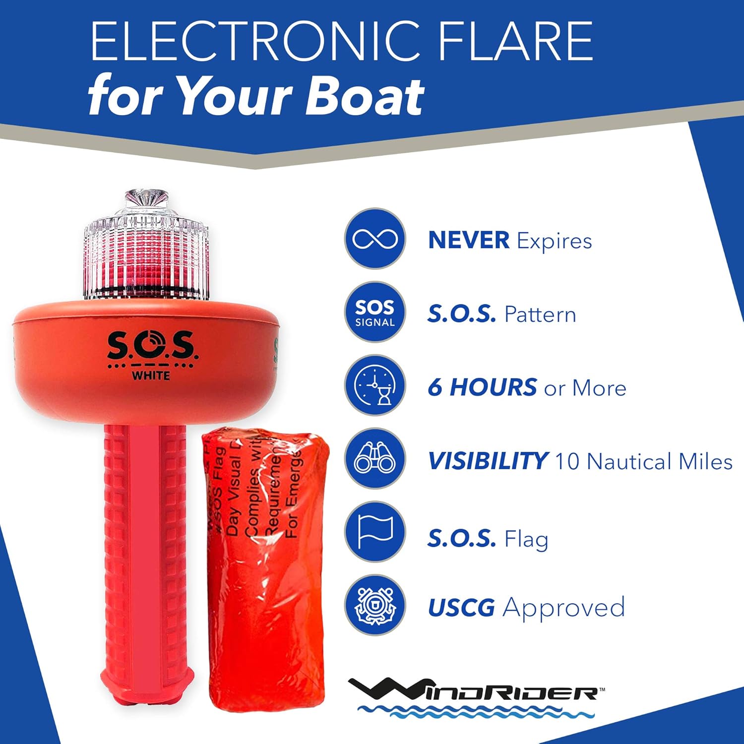 USCG Boating Safety Kit - Electronic Flare - First Aid Kit - Whistle - Multi Tool - Waterproof Case (Plastic): Health & Personal Care