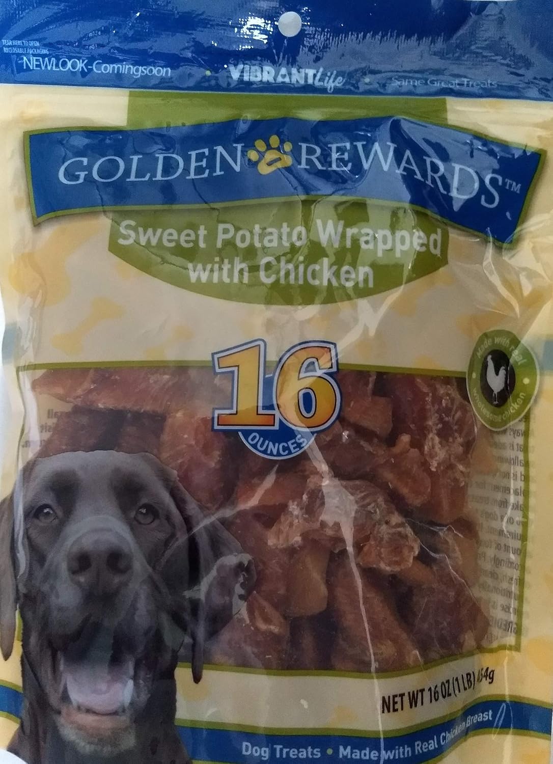 golden rewards sweet potato wrapped with chicken dog treats 32 oz