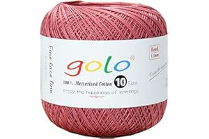 golo Crochet Thread Size 10 Crochet Yarn for Crocheting (Brownish red-898)