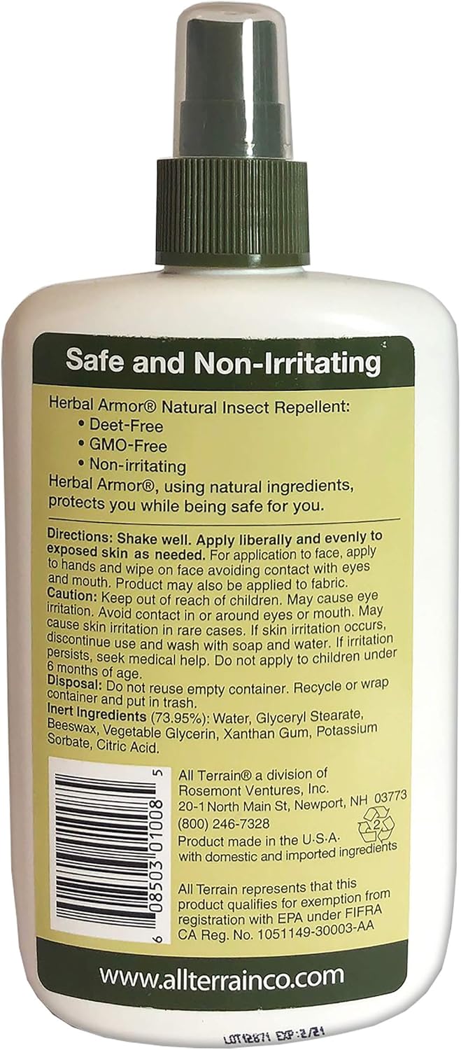 All Terrain Herbal Armor Natural Insect Repellent, DEET-FREE Pump Spray, 8 Ounce, Family-Size: Pet Supplies