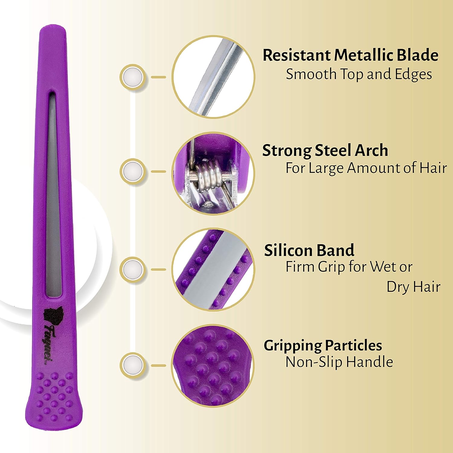 Fagaci Hair Clips | 12 Hair Clips for Styling and Sectioning with Silicone Band | Professional Hair Clips for Women - Salon Hair Clips and DIY Accessories - Durable, Anti-Slip : Beauty
