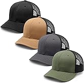 Simlakey 4 Pack Mens Trucker Hat Baseball Cap Adjustable Breathable Mesh Golf Hat Side Durable for Men Woman