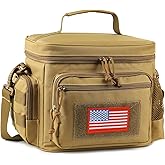 ATRIPACK Lunch Box for Men, Tactical Lunch Bag MOLLE Webbing Leakproof Insulated Large Lunch Cooler Women Adult Meal with Adjustable Shoulder Strap Durable Lunch Pail (Brown)