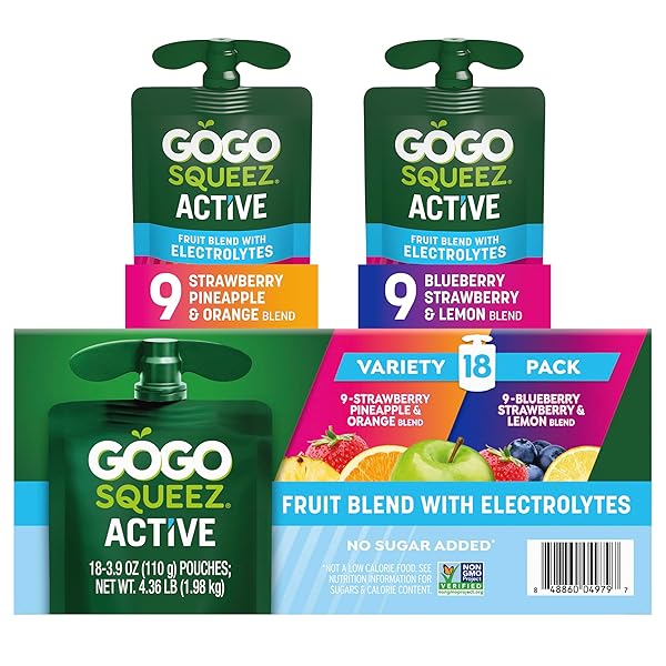 GOGO SQUEEZ NO SUGAR ADDED ACTIVE FRUIT BLEND...