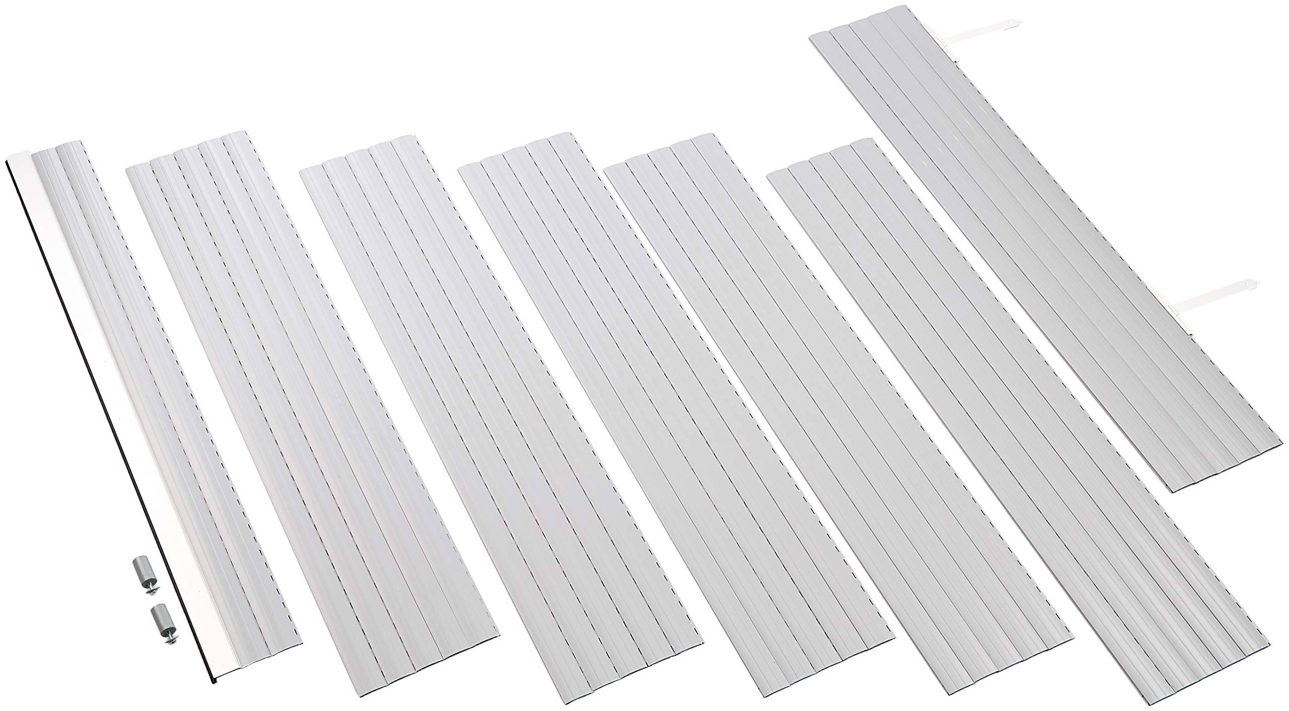 Schellenberg 20089 PVC Mini Roller Shutter Armor Set for 40 mm Steel Tube Shaft - 100 x 120 cm Grey Can be Shortened in Width Includes Roller Shutter Hangings, Aluminium End Strip, Stop Plugs