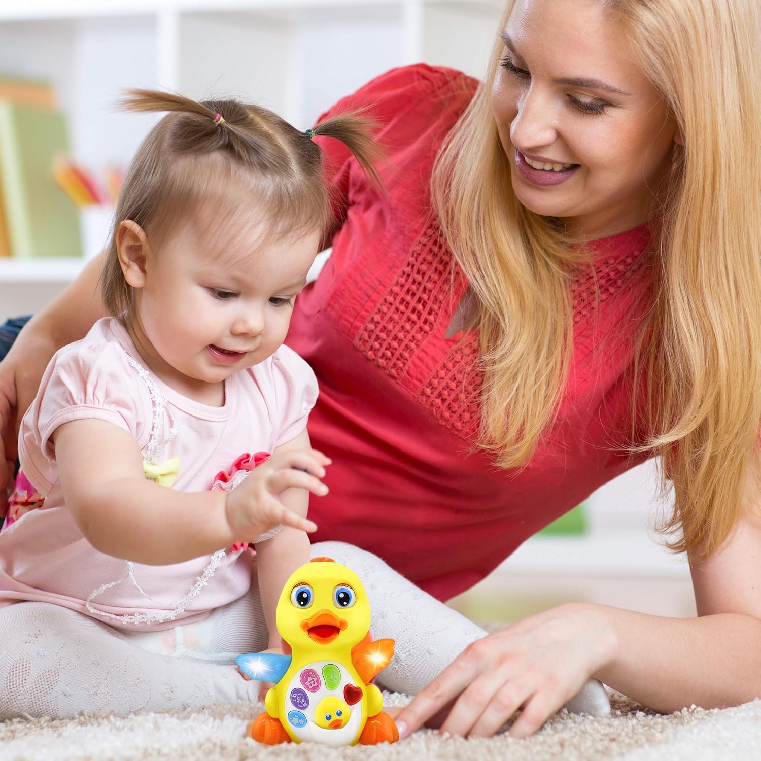 Dancing Duck w/ Lights and Music – Toddler Learning Duck Toy Plays 7 Happy Tunes, 3 Sound Effects, Waddles and Dances – Baby Musical Toys for Toddlers 18+ Months Old: Toys & Games