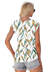AUSELILY Womens Cap Sleeve T-Shirt Casual Loose Fit