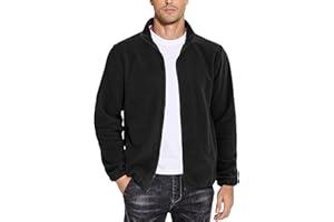 COOFANDY Men's Polar Fleece Jacket Lightweight Full Zip Jackets Casual Outdoor Warm Jackets Coats with Pockets