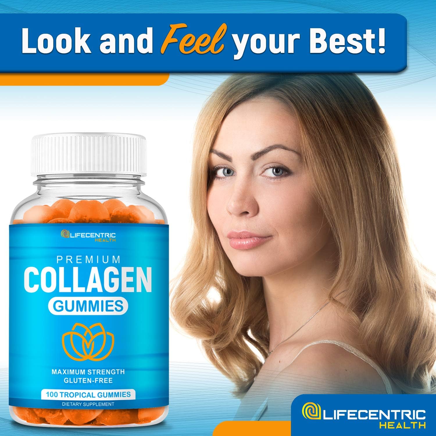 Collagen Gummies for Women & Men | Collagen Supplement for Joint Support Plus Strengthen Your Hair Skin & Nails | 100 Count Delicious Tropical Flavor Collagen Supplements for Women & Men: Health & Personal Care