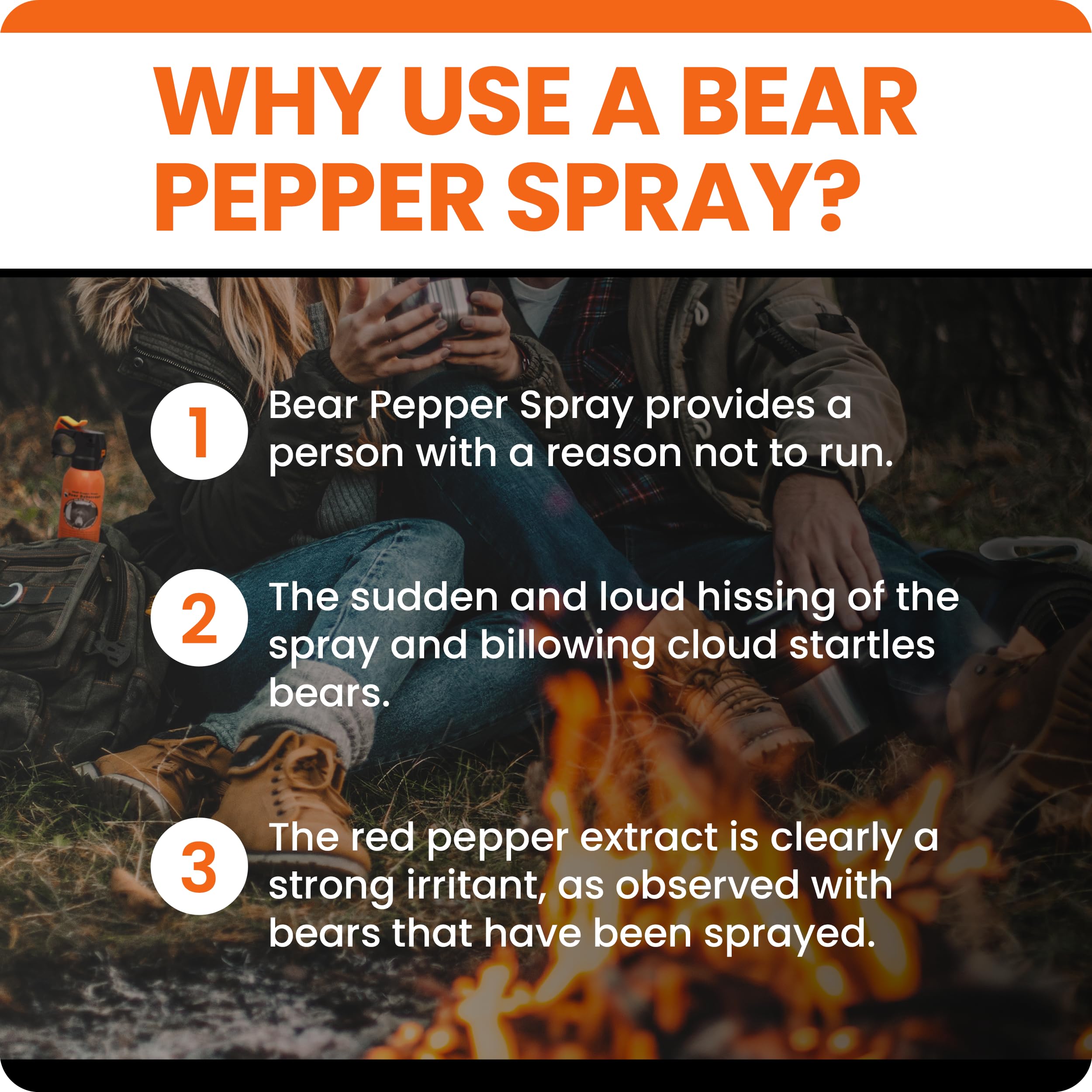 UDAP Pepper Power Bear Spray Self Defense Deterrent With Griz Guard