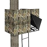 SFNSM Hunting Tree Stand Blinds for Deer Hunting Universal Camo Tree Ladder Stand Blind Kit with Zipper and 2 Pockets Tree Stand Cover for Hunting Deer, Elk, Hunting Blind & Accessories
