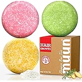 Ginger Rosemary & Rice Water Shampoo Bar Pack 3 - Hair Growth, Thickening, Strengthening, Anti Hair Loss, Volumize & pH Balanced - Sulfate & Silicone Free For All Hair Type
