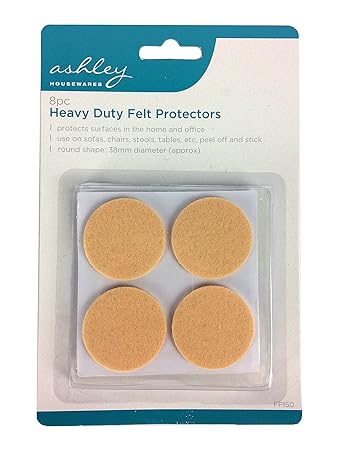 8 Pack Heavy Duty Felt Protectors For Use On Sofas Chairs Stools Tables Etc 38 Mm Diameter By Ashley Packaging May Vary