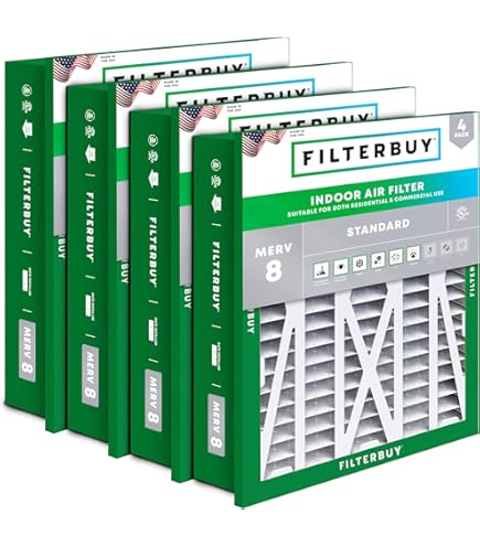 Filterbuy 20x20x5 Air Filter MERV 13 Optimal Smoke & Allergy Defense (1-Pack), Electrostatic Pleated HVAC AC Furnace Filters For Honeywell Return Grille FC40R1003 (Actual Size: 18.38 X 18.38 X 3.69 - View #5