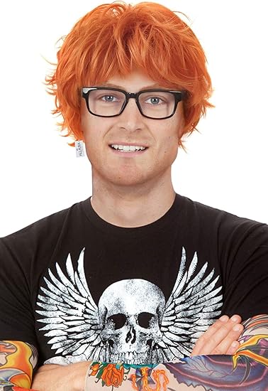 3 Pc Red Ed Costume Wig Rocker Set Ginger Wig Tattoo Sleeves