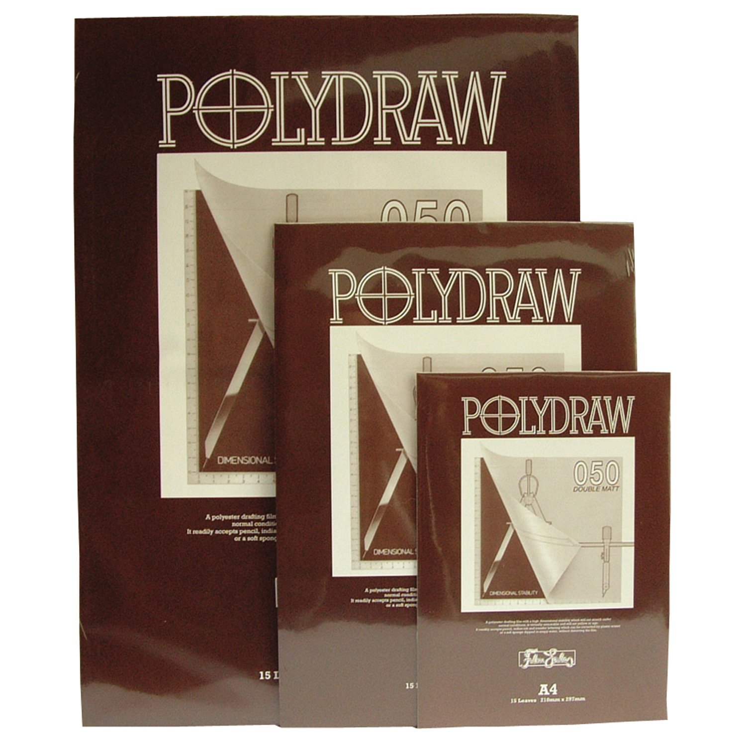 Westfilm Polydraw Polyester Drafting Film Pad, Clear, A4, 50 Microns, 15 Sheets, For Pencil, Ink, Transfer Lettering, Double-Matt Texture, Technical, Untearable, Will Not Yellow