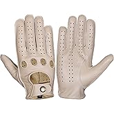 WASPRO Genuine Leather Fashion Gloves, Motorcycle Knuckle Fit Gloves