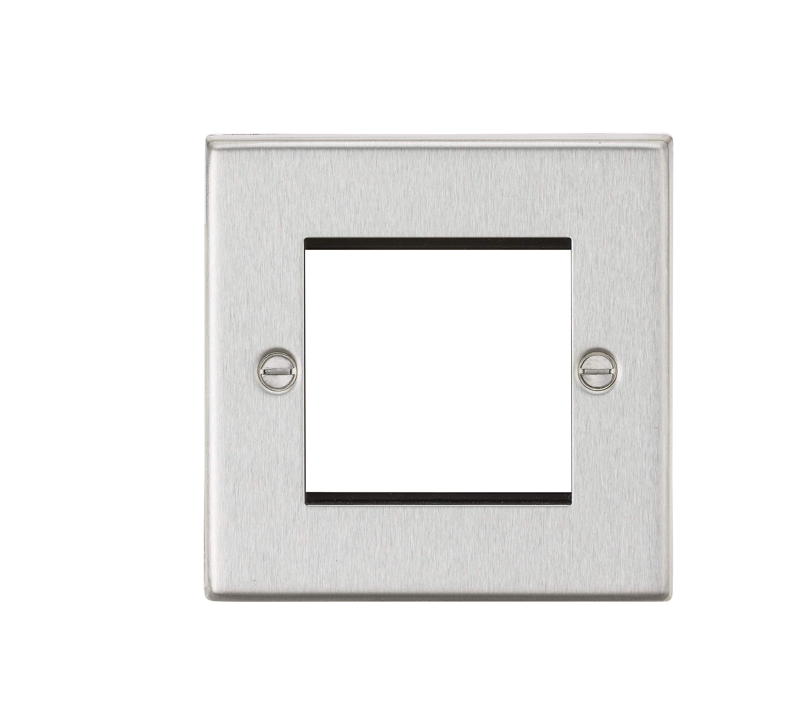 Knightsbridge CS2GBC 2G Modular Faceplate - Square Edge Brushed Chrome, 10.5 mm*89.0 mm*89.0 mm