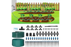 Bluepro 230FT Drip Irrigation System, Quick-Connect Automatic Garden Watering Misting System for Greenhouse, Yard, Lawn with 1/2 inch Hose, 1/4 inch Distribution Tubing, Drip Emitters, Connectors