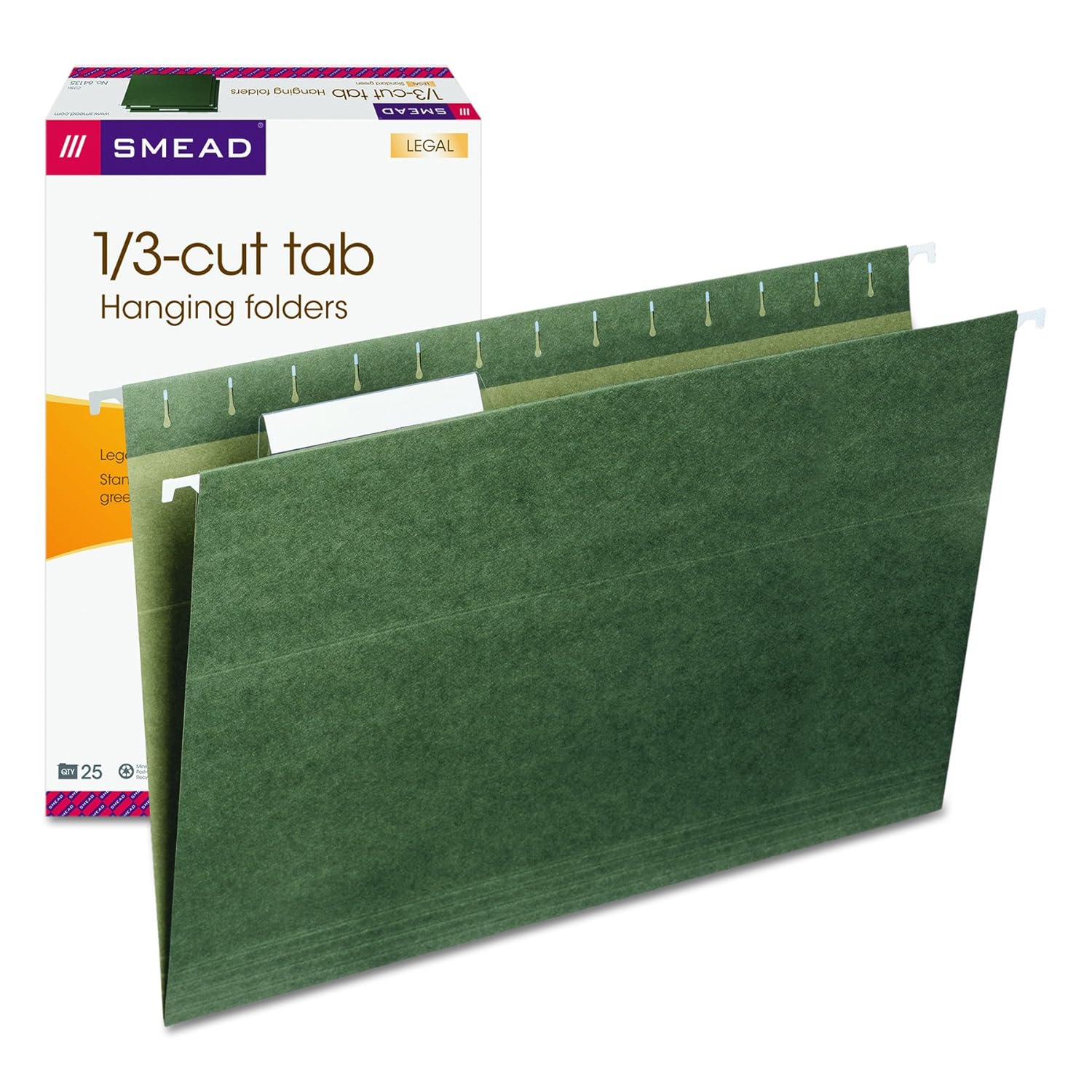Hanging Folders, 1/3 Tab, 11 Point Stock, Legal, Green, 25/Box Amazon