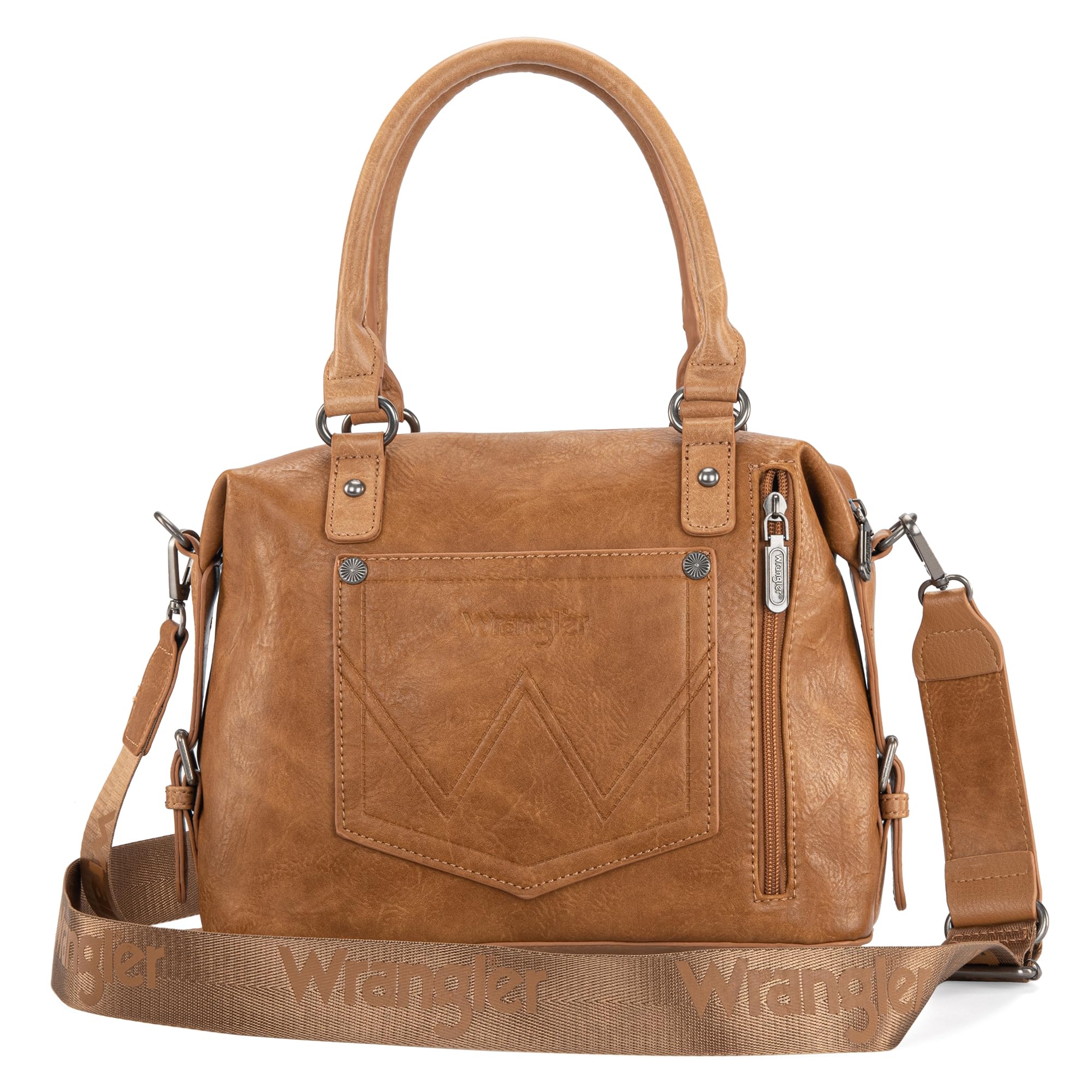 Wrangler Small Doctor Bag for Women Vintage Satchel Bag Western Handbags with Wide Strap