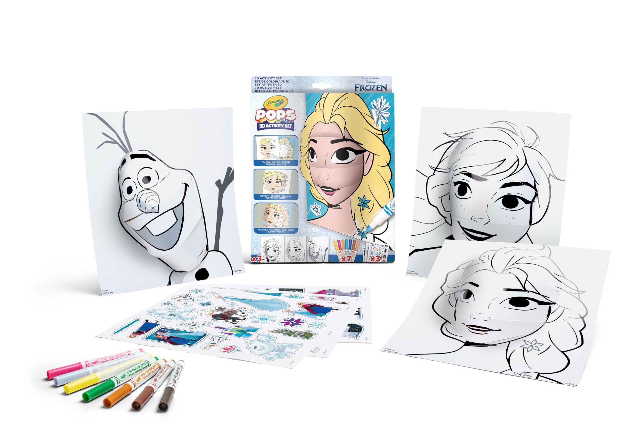 CRAYOLA POPS 04-0742 Disney Frozen 3D Activity Set for 3D Colouring and Drawing Creation Creative Activity and Gift for Children from 6 Years