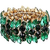 EVER FAITH Women's Stretch Bracelet Marquise Crystal Art Deco Hand Chain Wedding Bridal Jewelry